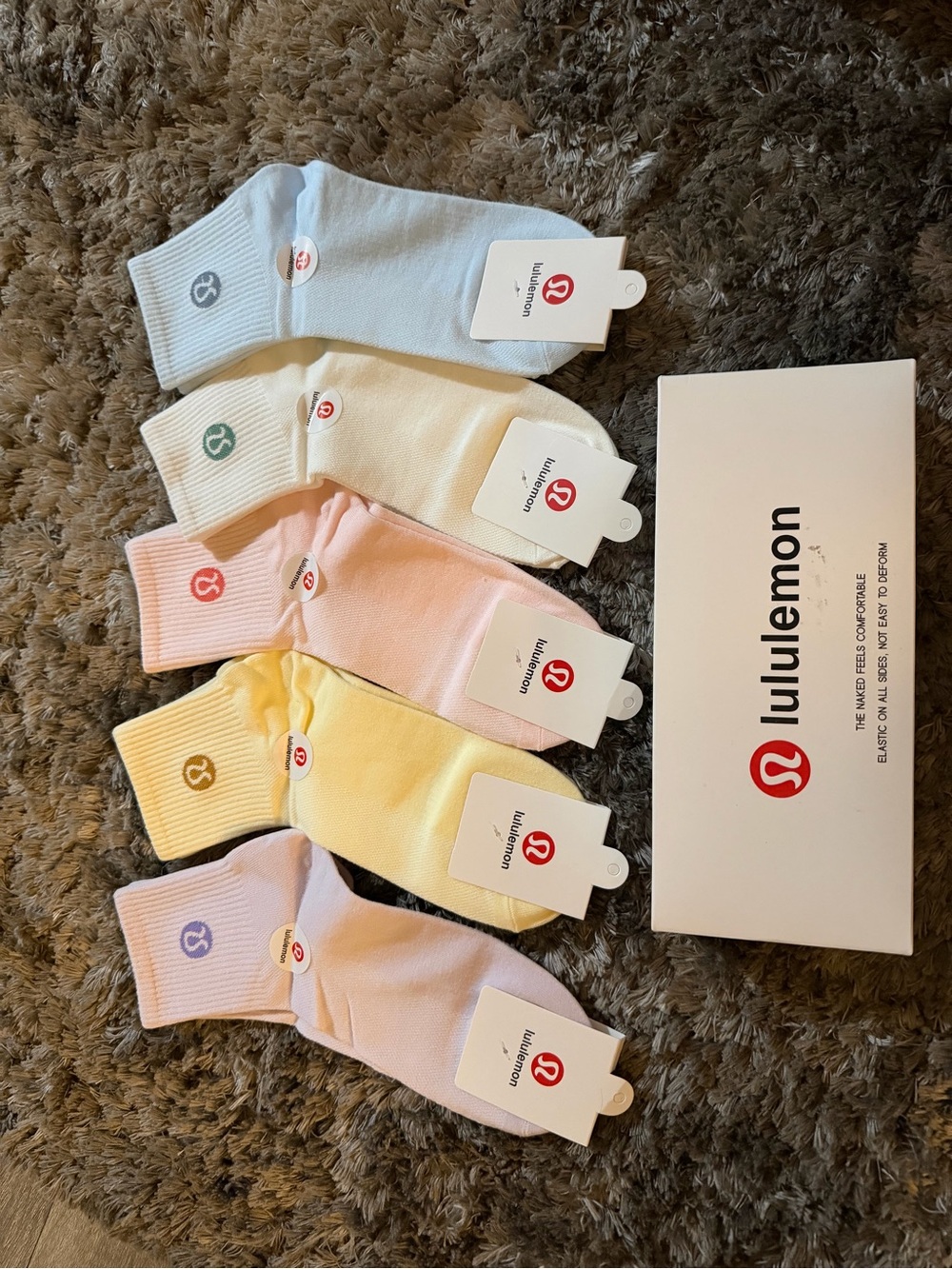 lululemon athletica women’s Pastel Crew Socks — Pack of 5